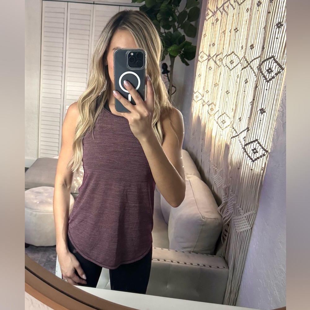 Lululemon Women’s Fast As Light Singlet Tank Heathered Bordeaux Drama